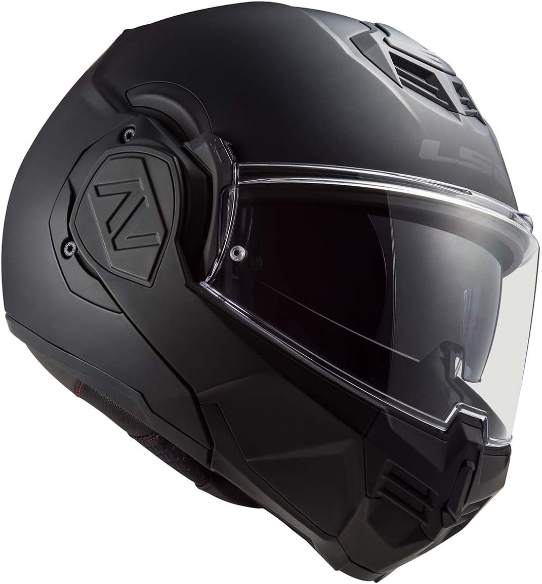 LS2 Helmets Advant Modular Helmet with Integrated Cardo 4X Bluetooth (Noir Matte Black - Small)