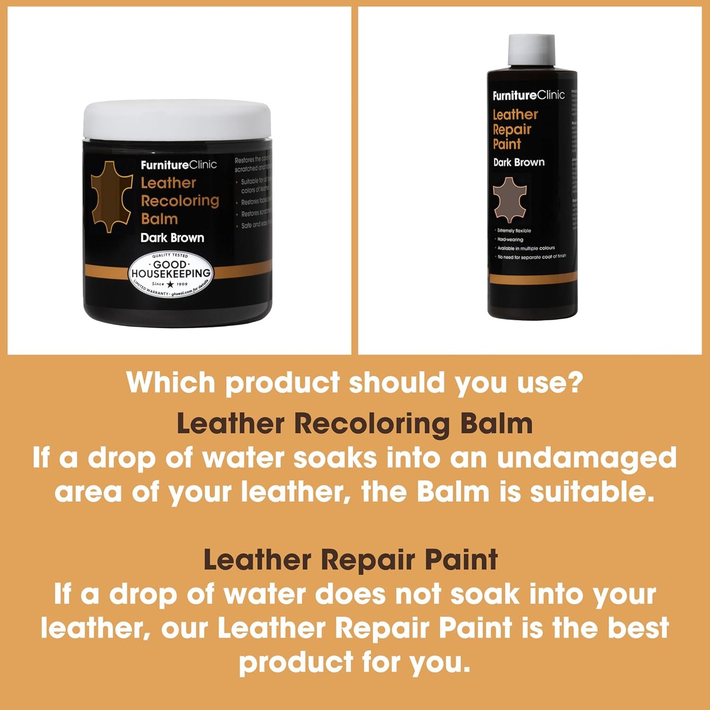 The Original Leather Recoloring Balm by Furniture Clinic - Maroon Leather Dye for Furniture, Couches & Car Seats - Restore Scratched, Faded, & Damaged Surfaces