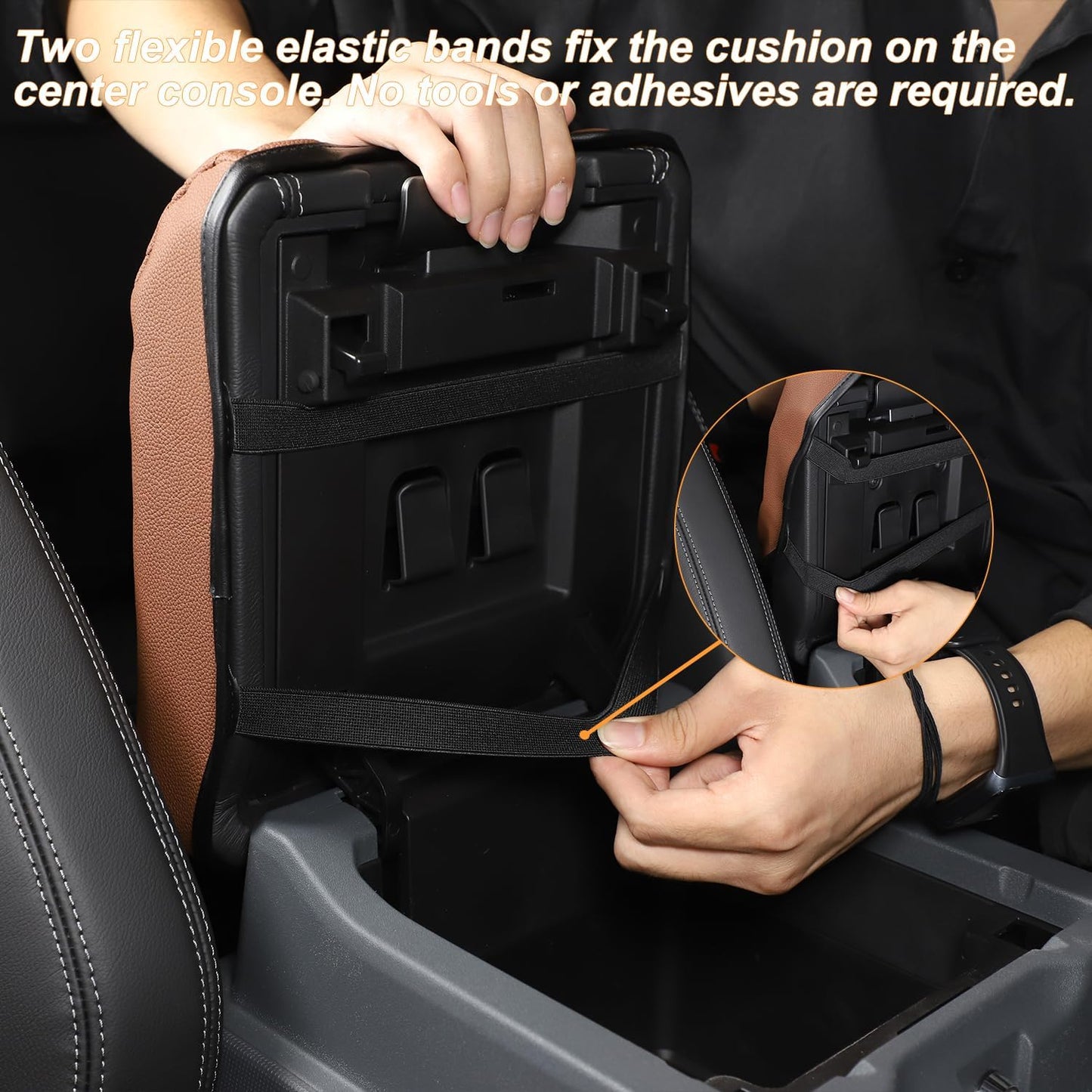 Car Armrest Box Cover Protector Compatible with Ineos Grenadier 2020-2024 Center Console Lid Protector Cover Original Customized Armrest Cover (Brown)