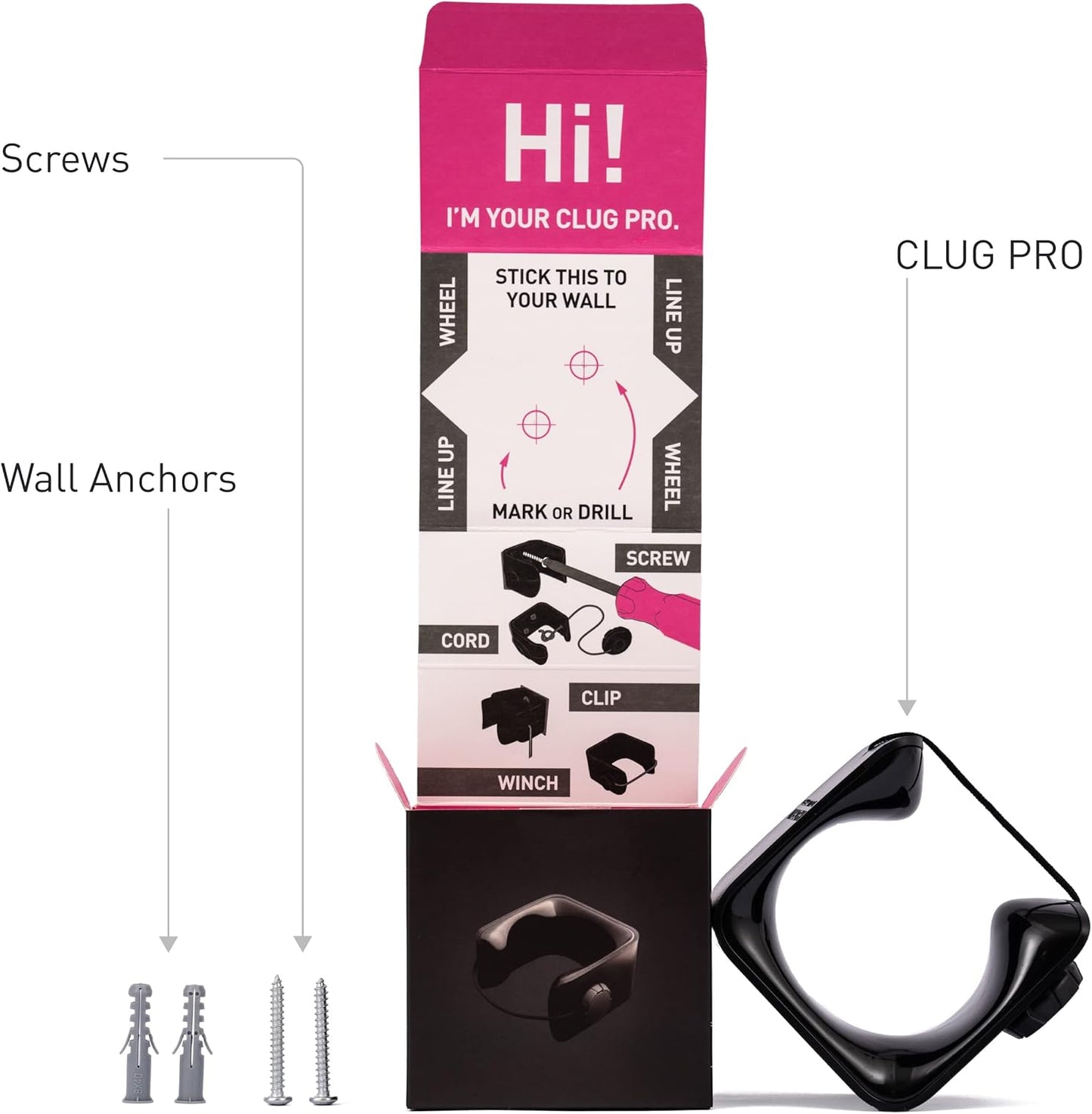 Hornit CLUG PRO | Wall Mounted Bike Rack | Secured by FIDLOCK | 5 Sizes | Easy to Install