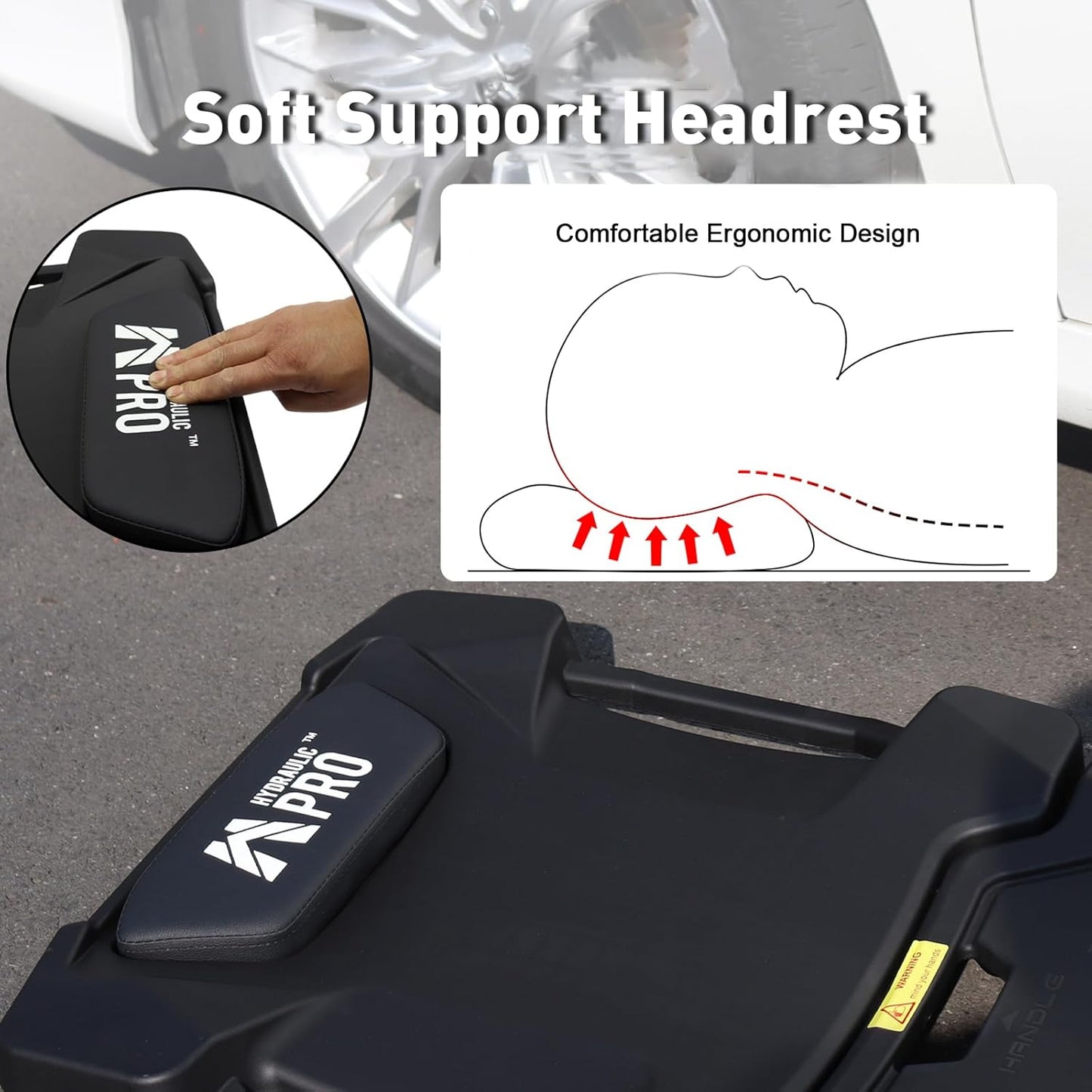 41" Foldable Mechanic Creeper with 6 Swivel Wheels, Low Profile Design with Padded Headrest & Tool Trays, 330 lbs Capacity, Creepers Automotive for Garage Repair