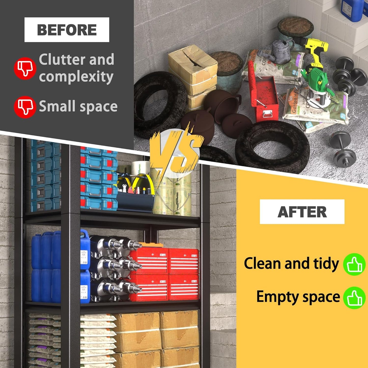 60" H x 40" W x 20" D 4-Tier Heavy Duty Garage Shelving Unit, 2000 LBS Capacity Metal Storage Rack,Adjustable Steel Shelves for Garage, Warehouse, Basement, Pantry, Workshop.4 Pack