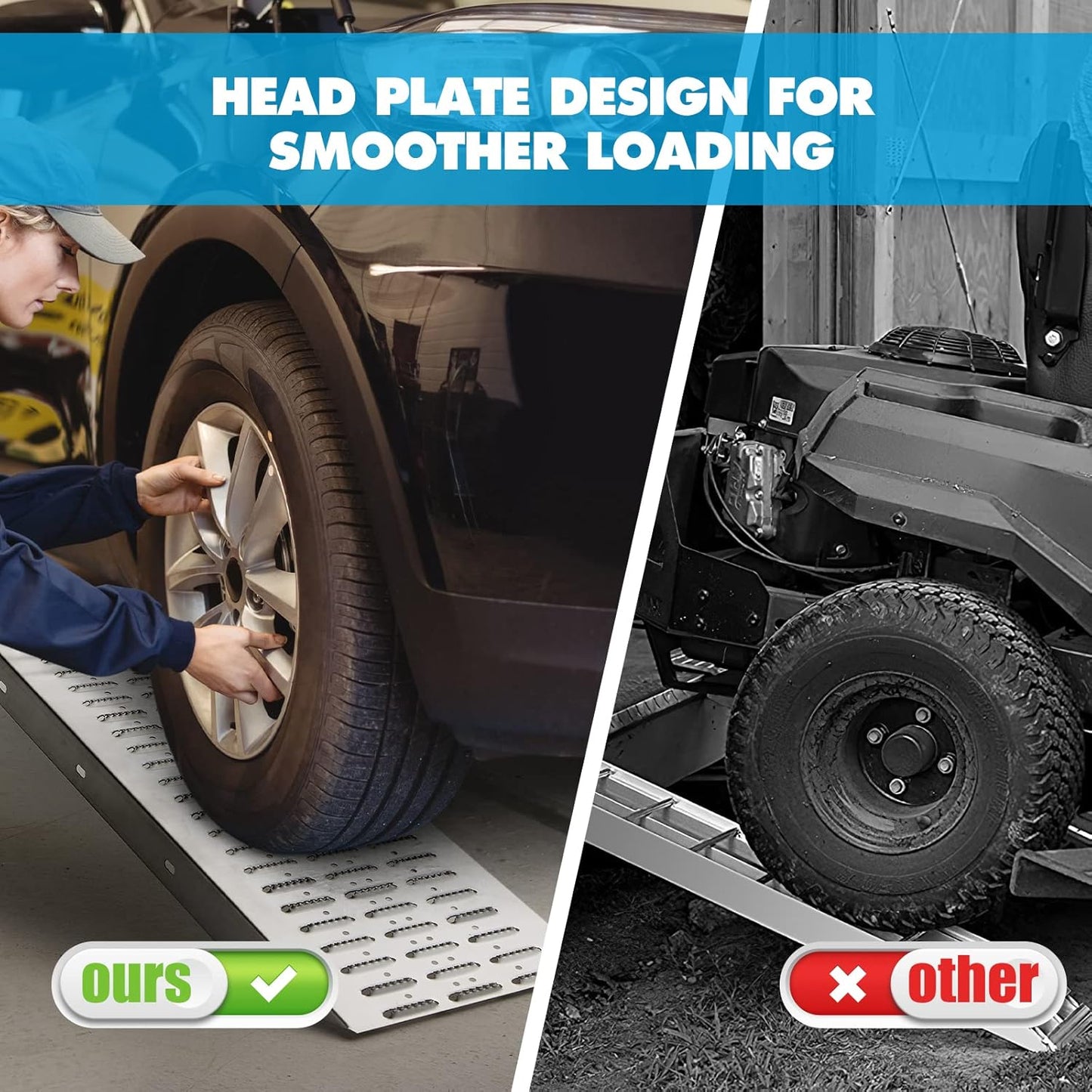 78.7" L × 8.6" W Loading Ramps for Pickup Trucks(2 Pcs),1500LBS Folding Truck Ramps(with Handle),Motorcycle Ramp, ATV Ramps for Lawn Mower,Snow Blower,Dirt Bikes,Car Tailgate,Golf Carts,UTV