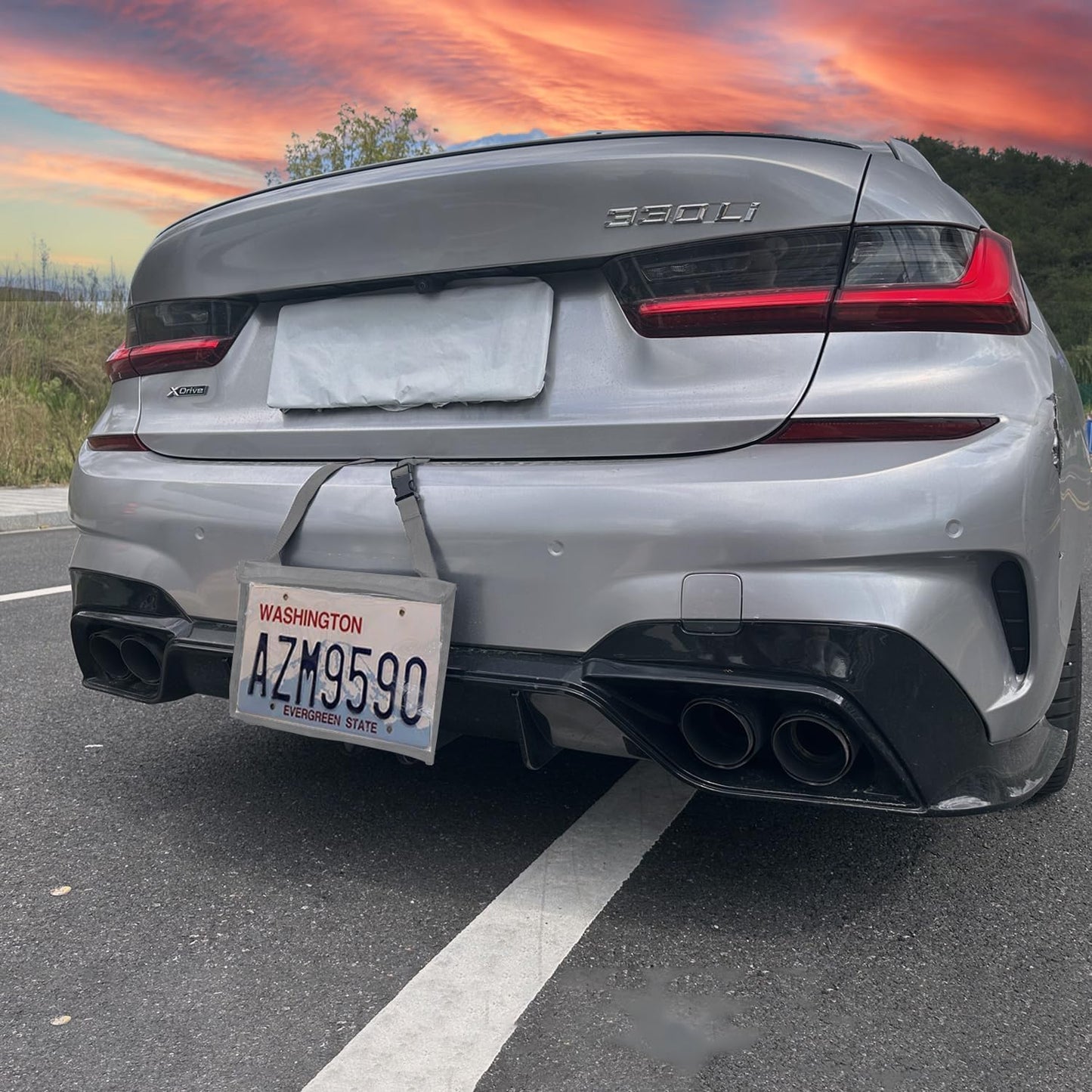 License Plate Holder with Hanging Strap, Test Drive Tag Bag, Dealer Plates License Frame Cover, for Car SUV Truck (Grey, 3)