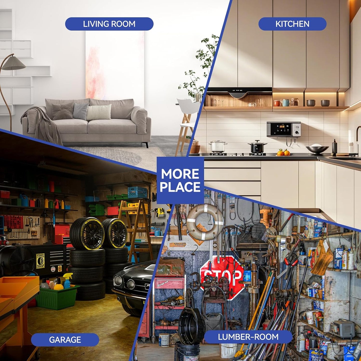 Heavy-Duty 4 Tiers Chrome Steel Wire Shelving NSF Certified. Adjustable Storage Rack for Kitchen,Garage,and Laundry Utility Room (Chrome-4Tiers-36x14x54)