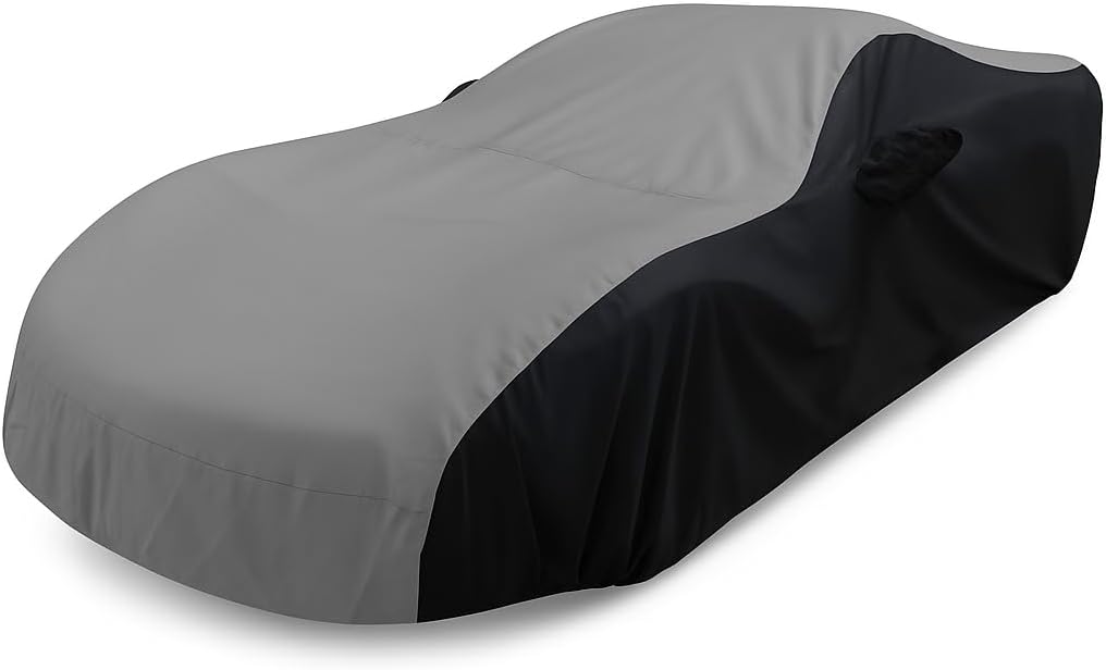 C5 Corvette Car Cover - Custom Fit Outdoor/Indoor Protection Ultraguard Plus 300 Denier Water Resistant - High End Fit for 1997-2004 C5, Z06, Convertible, Hardtop Corvettes (Gray/Black)