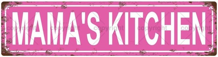 MAMA'S KITCHEN Space Vintage Metal Tin Street Sign Bar Cafe Garage Cave Home Room Wall Bathroom Farmhouse Garden Porch Patio Decor, 16 x 4 Inch