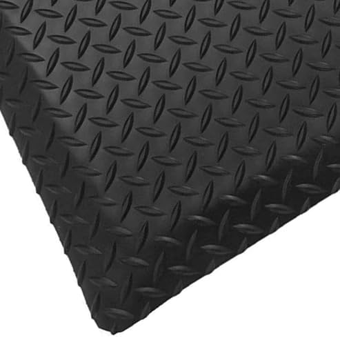 Rhino Mats, American Classic Diamond Anti-Fatigue Mats, Industrial Ergonomic Comfort Standing Mat for Work, Home, Garage, Office, Kitchen or Anywhere (Black 1" Thick, 4 FT. x 18 FT.)
