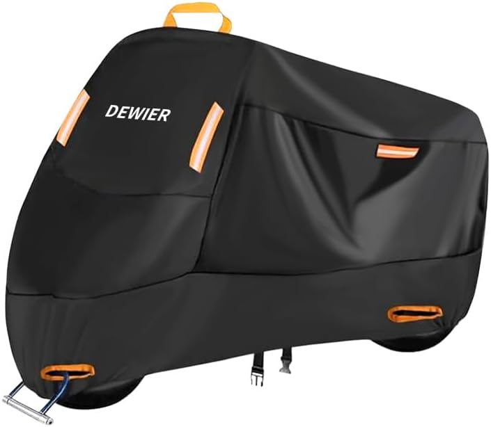 Motorcycle Cover Waterproof Outdoor, 420D Heavy Duty, M 71in, All Season Protection, Windproof Clasps, Storage Bag, Night Reflective Design, Fits Motorcycles, 1-2 Bikes Ebikes