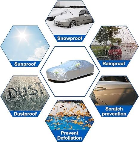 KouKou Oxford Waterproof SUV Car Cover Suitable for Subaru Ascent from 2018 to 2025, Windproof All Weather Waterproof Outdoor Cover Sun Rain UV Dust Snow Protection.