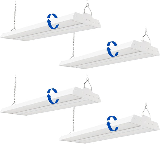 JTT LED Linear Shop Lights 200/150/100W,30000LM 360° Adjustable Led High Bay Lights 4/5000K Daylight 120-277V, Led Garage Light for Shop Workshop Store Commercial Supermarket Warehouse Basement,4-Pack