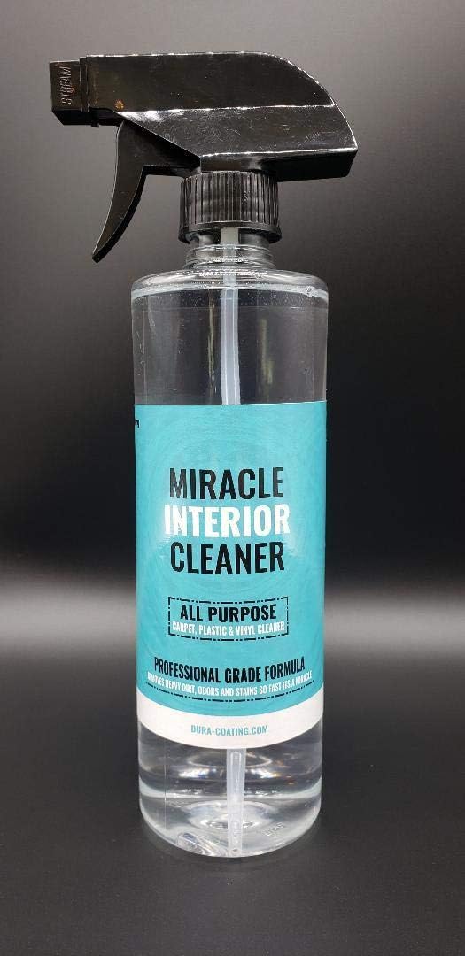 DURA-COATING TECHNOLOGY Miracle Interior Cleaner - Detailers Car Interior Detailing Spray for Vinyl, Leather & Carpets, All-Purpose Stain Remover for Dashboard, Seats & Plastics - 16 oz.