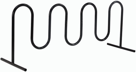 Global Industrial 94" L Wave Bike Rack, Free Standing, 9-Bike Capacity, Powder Coated Steel, Black, Commercial Bike Rack for Stores, Parks, Schools and More