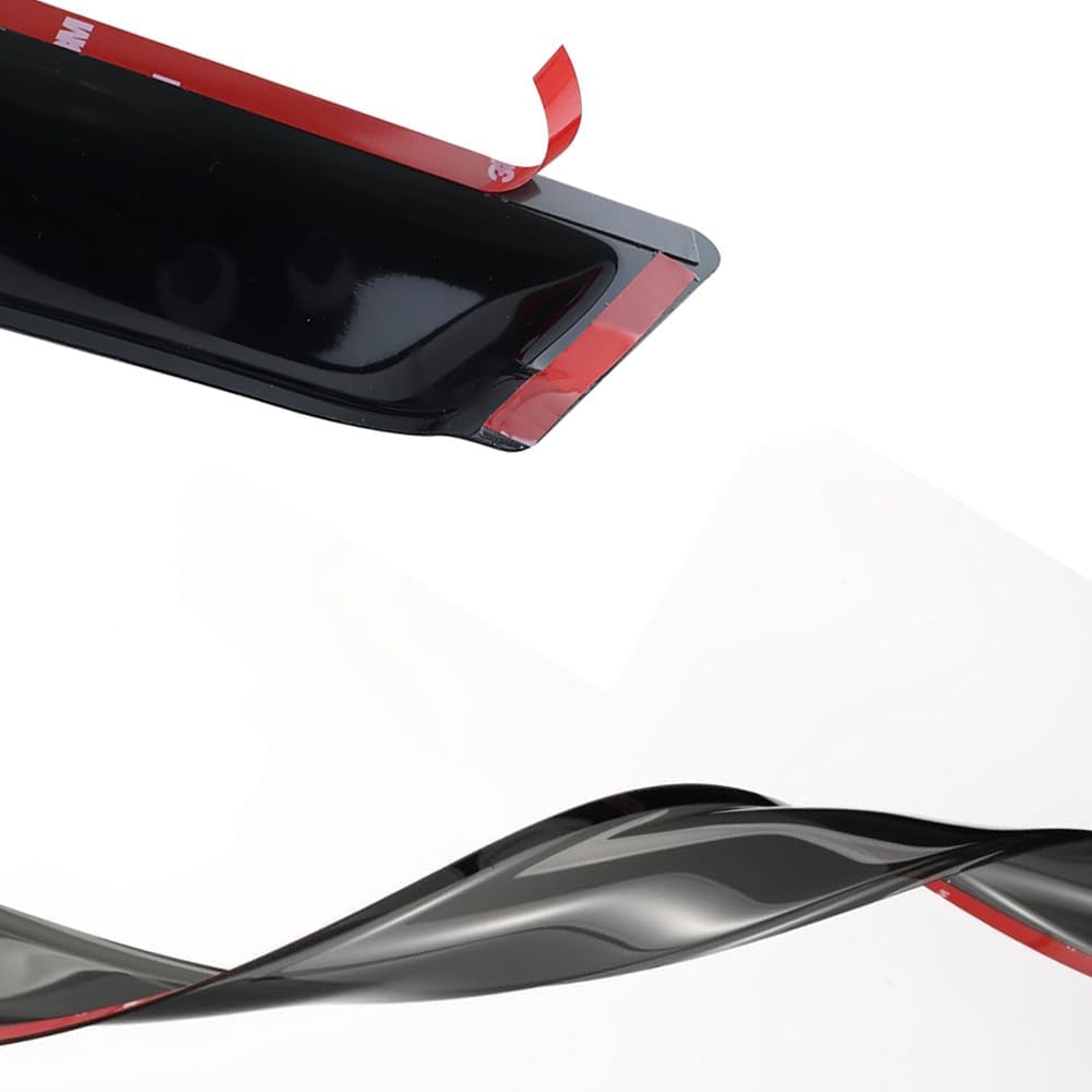 94079 Side Window Visors Wind Vent Deflector,4pcs Outside Mount Tape-On Nice Sun Rain Guards Set fit for 2009-2019 Ford Flex,Dark Smoke Window Shade