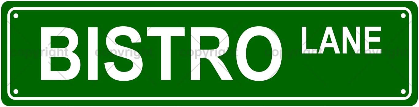 BISTRO LANE Space Metal Tin Street Sign Bar Cafe Garage Cave Home Room Wall Bathroom Farmhouse Garden Porch Patio Decor, 16 x 4 Inch