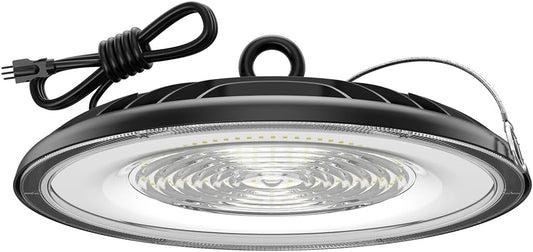 LED High Bay Light 200W, 28000LM 5000K UFO High Bay LED Light with US Plug, Hanging Hook, IP65 Waterproof Commercial Bay Lighting for Barn, Warehouse, Factory ETL Listed