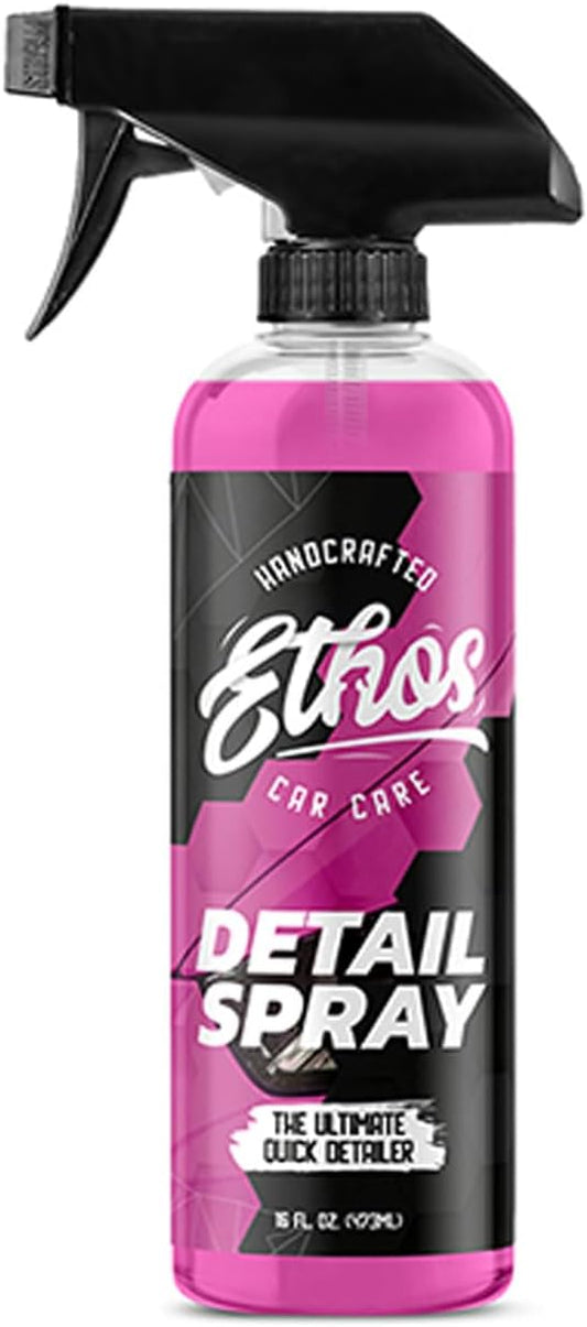 Ethos Car Detail Spray - The Ultimate Quick Car Detailer for Car Shine & Protection - Enhances Gloss, Slickness & Hydrophobic Properties - Detailing Spray - Safe for Paint, Glass & Chrome