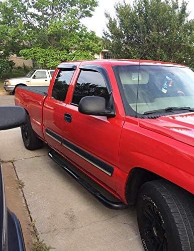 Lightronic Extra Durable Tape-on Auto Vent Window Visor, Fits 1999-2006 Chevrolet Silverado & GMC Sierra 1500; 1999-2004 Silv./Sierra 2500, 2001-2006 Silv./Sierra 2500 HD & 3500 Ext. Cab, Smoke, 4-Pcs