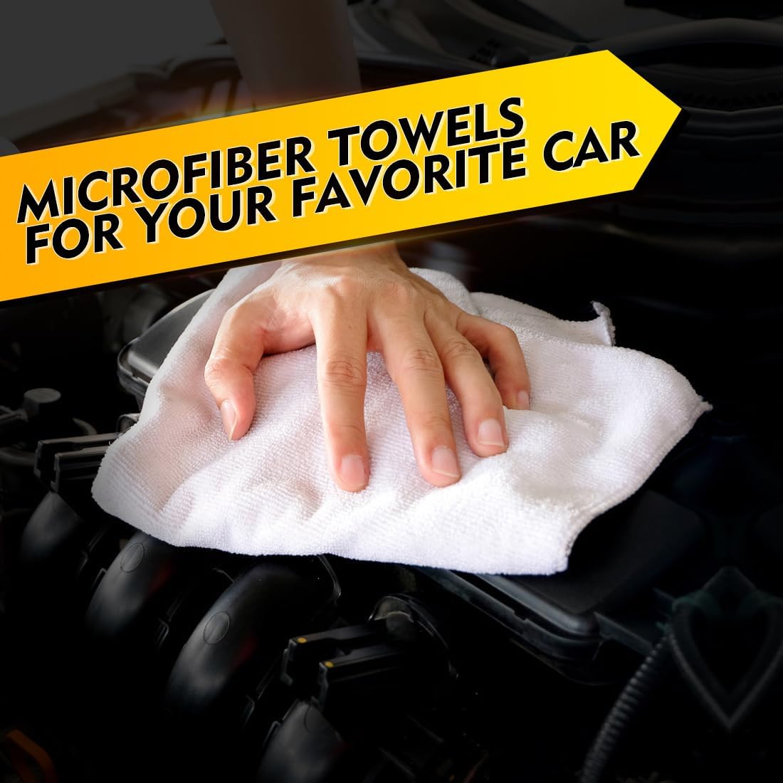 HOMEXCEL White Microfiber Cleaning Cloth 12 Pack, 12.5 x 12.5 inch Microfiber Towels for Cars, Ultra Absorbent Car Washing Cloth, Lint Free Streak Free Cleaning Rags for Car, Kitchen, and Window