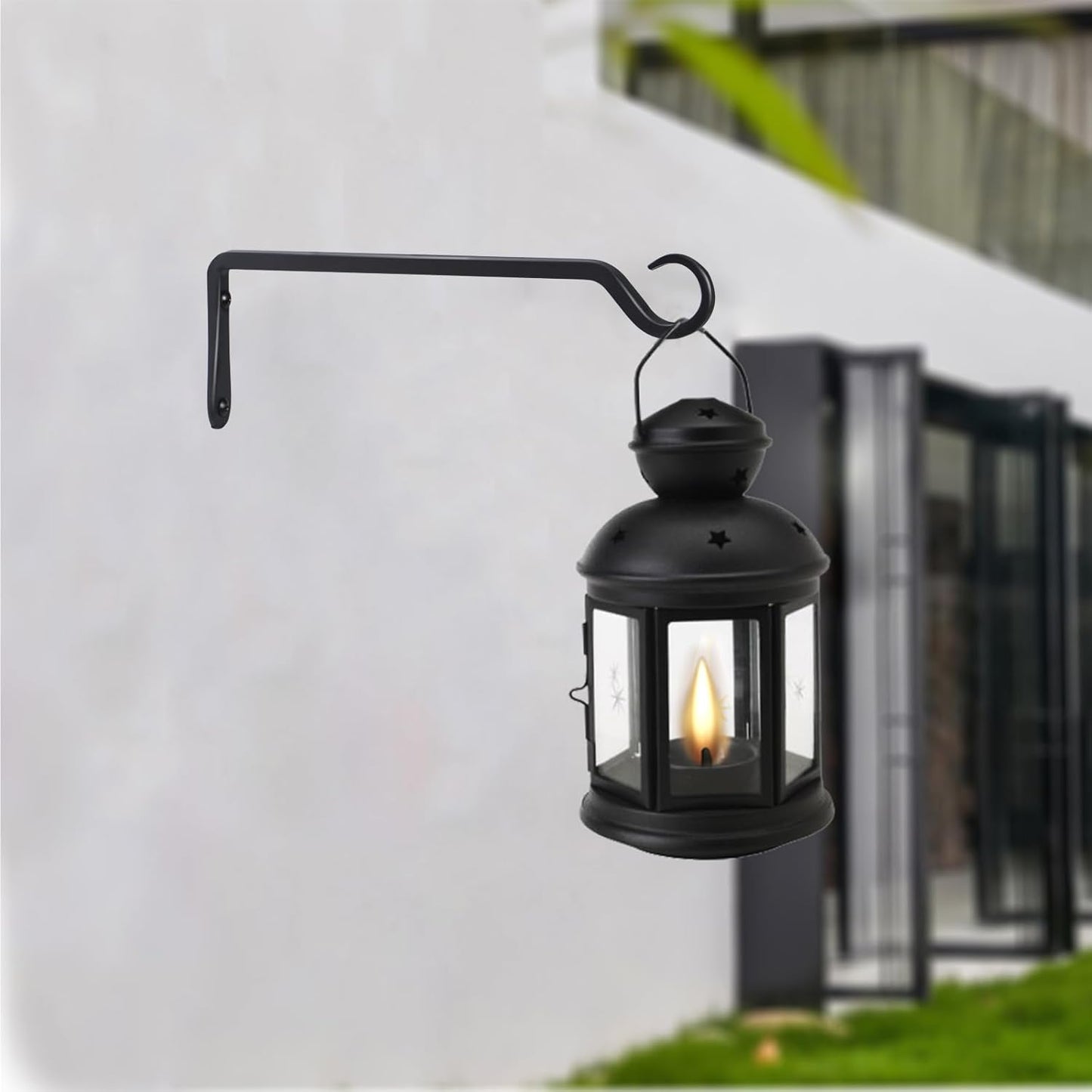 12inch 4 Pack Plant Hanger, Sturdy Hanging Plant Hangers Outdoor, Bird Feeder Hanger for Bird Feeders, Planters, Lanterns, Wind Chimes Indoor Outdoor, Upgrade Black