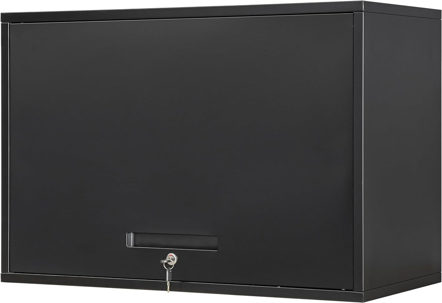 Yizosh Metal Garage Wall Cabinet with Doors and Shelves, Wall Mounted Metal Storage Cabinet, Floating Garage Tool Cabinet for Garage, Basement, Kitchen, Warehouse (Black, 21.6" H)