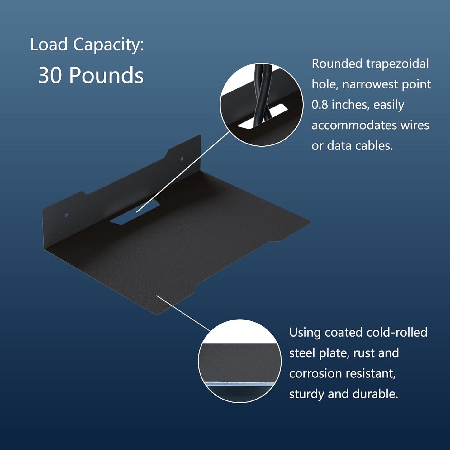 Floating Metal Wall Mount Shelf, Shelf for TV Cable Box,Apple Roku, Sound Bar,Soundbar, Camera,Decor Display (1, Small)