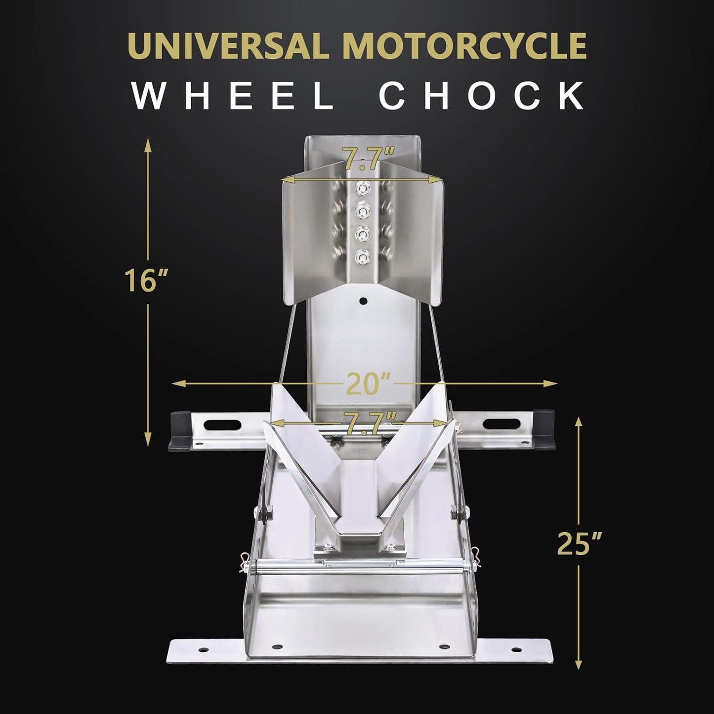 CXRCY Motorcycle Wheel Chock Stand,Anti-Rust Stainless Steel Motorcycle/Trailer Stop,3300LBS Load Capacity