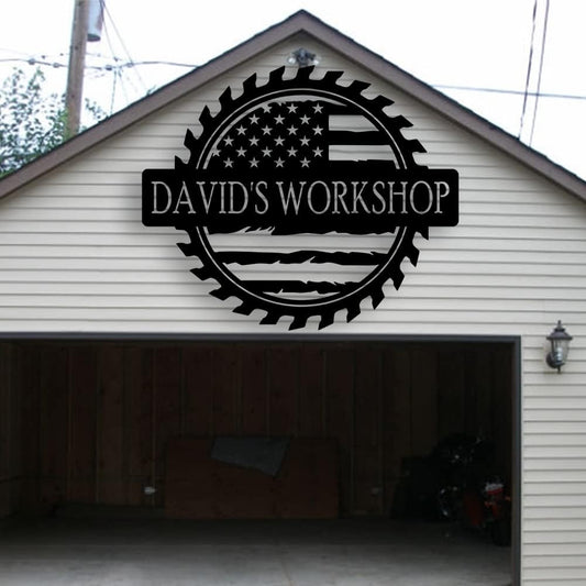 Personalized Papa's Workshop Metal Sign - Custom Dad's Garage Sign, Dad's Birthday Gift, Mechanic Wall Decor