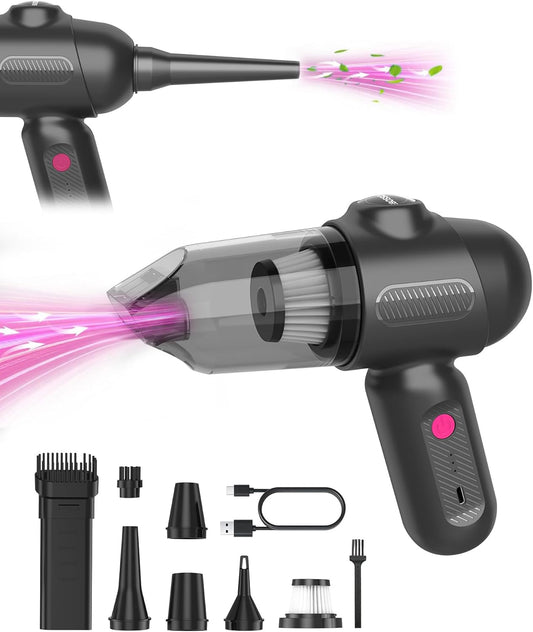 Car Vacuum V6 Pro, Cordless Handheld Vacuum with 8000Pa, Portable 4-in-1 Blowing and Suction Function Mini Vacuum Cleaner Air Duster Suitable for Quick Cleaning of Small Areas,Car,Office,Home,PC