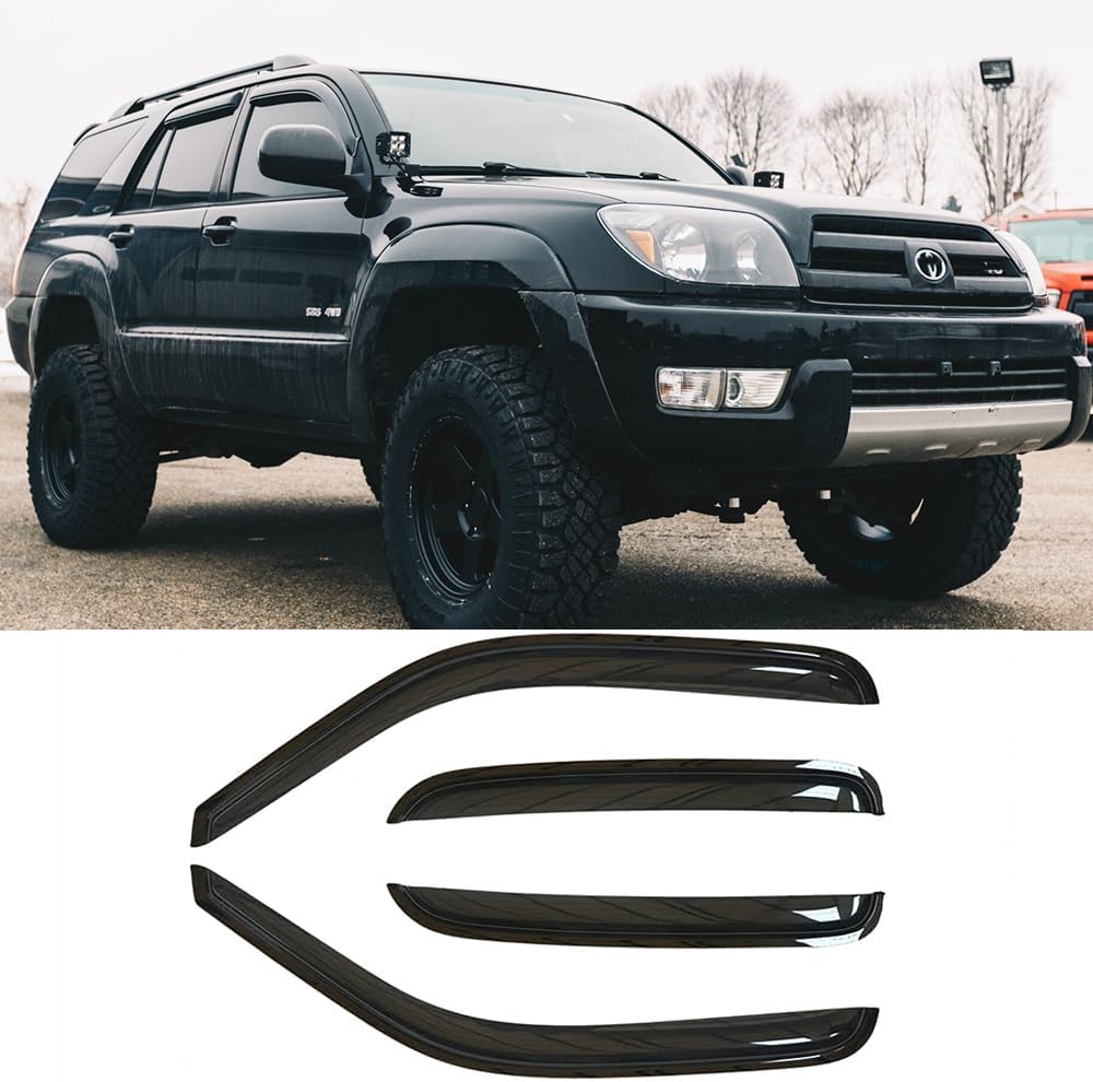 94924 Side Window Wind Vent Deflector,4pc Outside Mount Style Nice Sun Rain Guards Set,Window Visors fit for 2003-2009 Toyota 4Runner (N210)