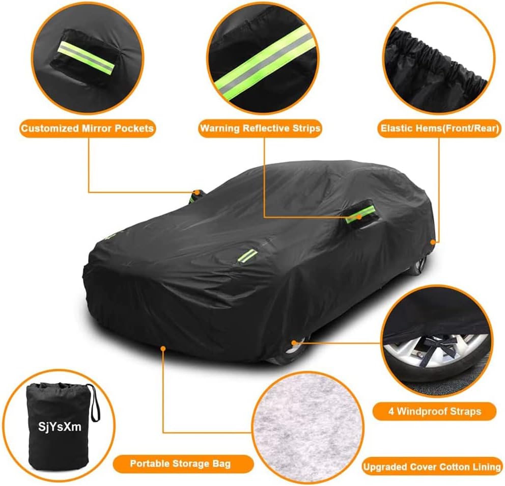 Upgraded Waterproof Car Cover Compatible with Chevrolet Camaro 2025-1982, All Weather Rain Snow Sun UV Car Covers with Cotton Lining for Camaro Coupe Convertible, Heavy Duty Outdoor Covers