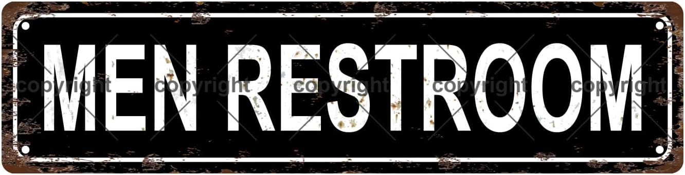 MEN RESTROOM Space Vintage Metal Tin Sign, Street Sign, Home Decor, Room Decor, Wall Decor, Bathroom Decor, Bar Decor, Cafe Decor, Garage Decor, 16 x 4 Inch