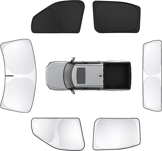 6pcs Car Window Shades for Toyota Tundra 2022-2025 Accessories,Windshield Side Rear Full Sunshade,Sun Visor UV Blocking, Privacy Protection and Blackout for Camping Outdoor
