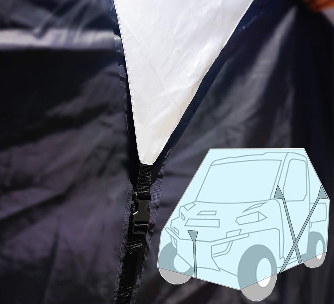 UTV Cover 420D Waterproof Oxford Fabric, Side by Side With Storage Bag 134''x66''x75'' Fit Polaris Yamaha Can-Am Honda Kawasaki, Max 2-3 Passenger Storage