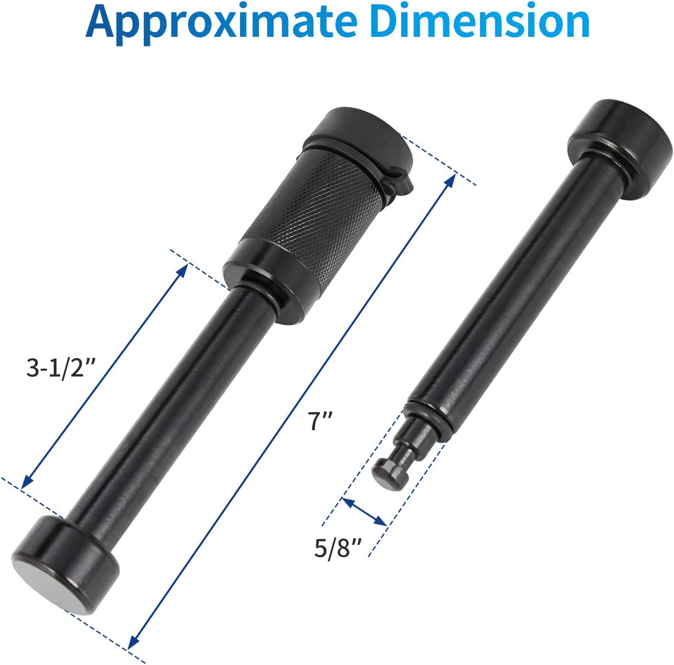 METOWARE Trailer Hitch Locks Receiver Lock Keyed Alike Fits Class III IV 2" 2-1/2" Receiver with 5/8" Dia 3-1/2” Long Pin and Anti-Rattle Rubber O-Rings, for Trailer Truck Car Boat (2 Pack)