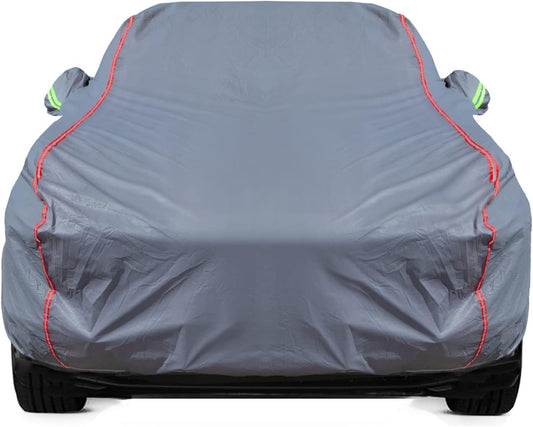 Breathable New Material, Waterproof Car Cover, Locks and Zipper Doors, Sunscreen Waterproof UV Prevention Snowproof Wind and Windproof,Suitable for Indoor Outdoor,for Sedan (205" to 216") C5