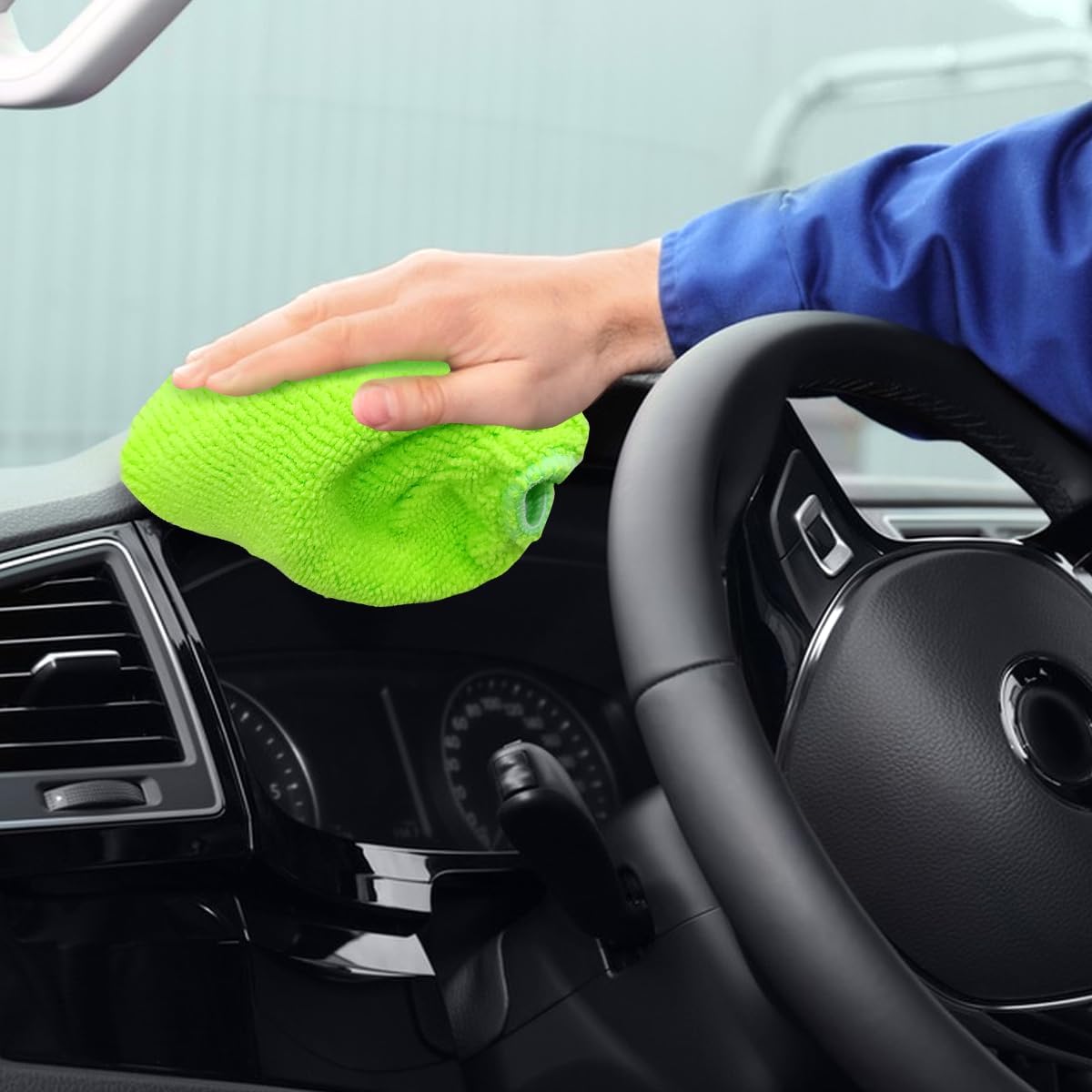 XINDELL 5 Pack Microfiber Pads – Replacement Heads Cover for Xindell Windshield Cleaner Tools. Washable & Reusable Triangle Pads (Green). Fits Window Reach Tool - Handle Not Included