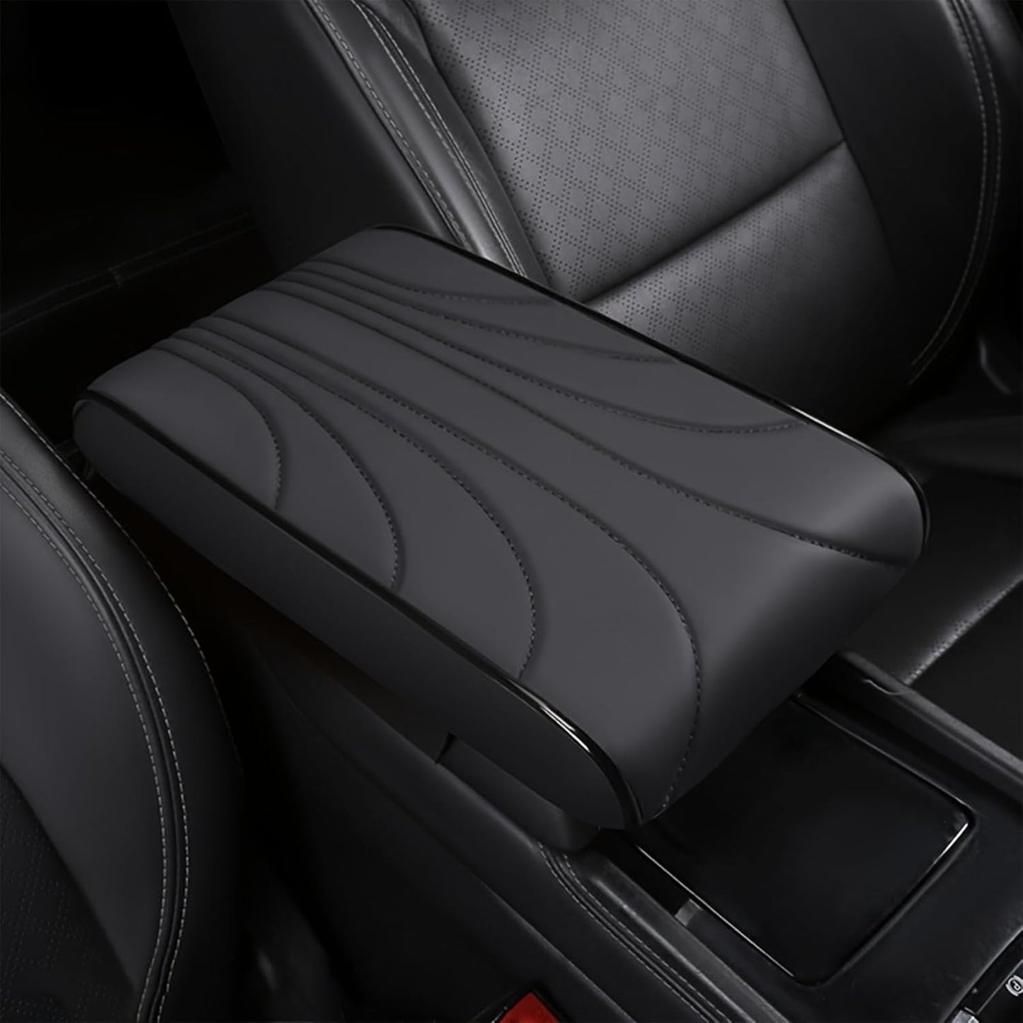 Premium Memory Foam Car Center Console Cover - Ergonomic Armrest Cushion Protector with Soft Elbow Support, Universal Fit for Vehicles (Black)