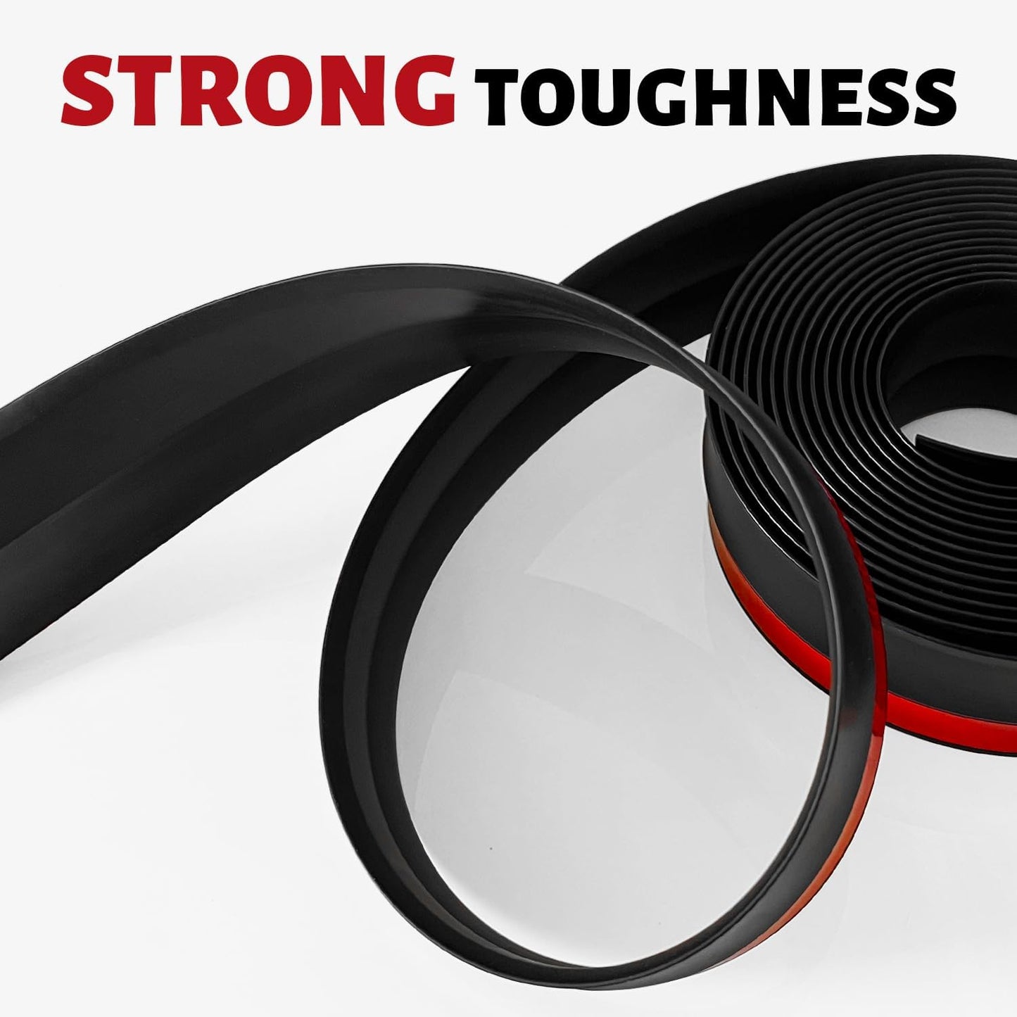 Garage Door Seal Top and Sides Seal Strip, 40FT Universal Garage Door Weather Stripping, Durable Garage Door Bottom Seal Replacement with Adhesive Backing and Screws (Black, 40FT)