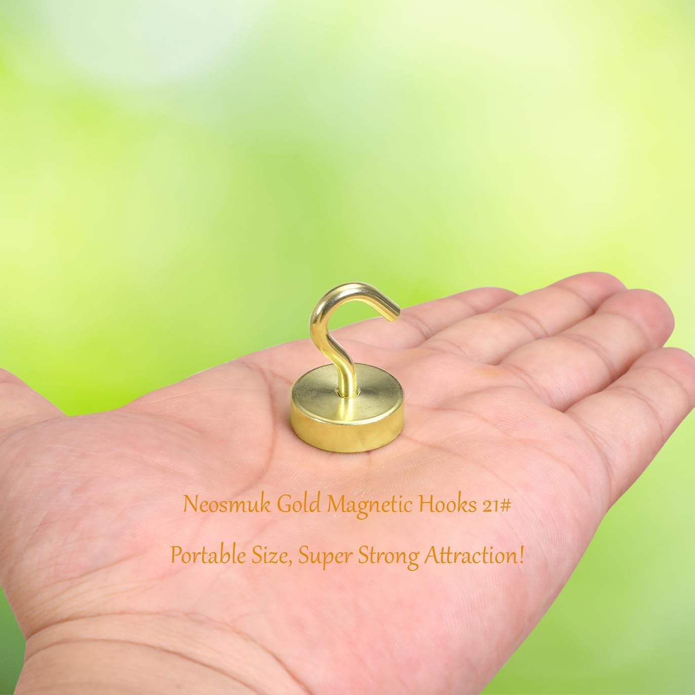 Neosmuk Magnetic Hooks, Cruise Ship Essentials, 40lb+ Heavy Duty Magnetic Hooks for Cruise Cabins, Refrigerator, Grill, Hanging, and Travel | Extra Strong Must-Haves Magnet Hook,Gold,Pack of 10