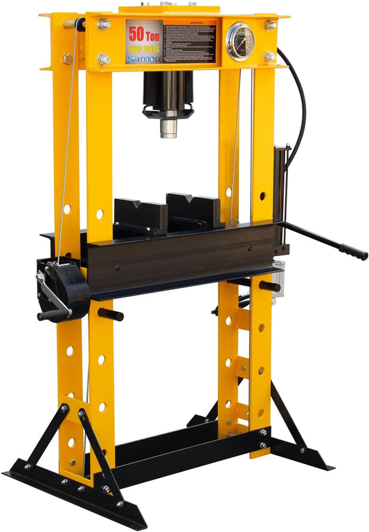 50T Hydralic Shop Press H-Frame Garage/Shop Floor Press with Floor Press Plates