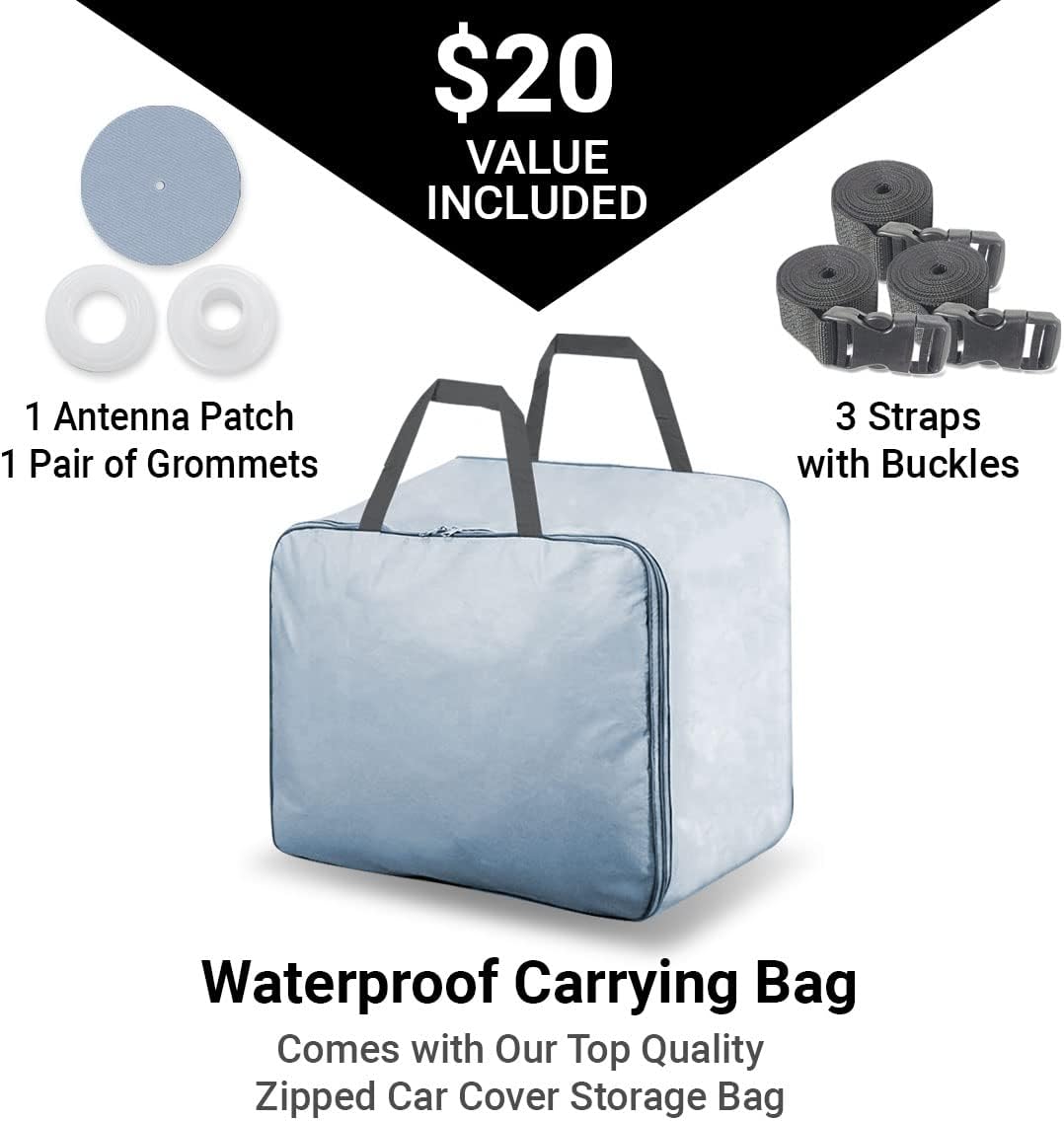 iCarCover Premium Car Cover for 1978-1981 Pontiac Lemans Wagon Heavy Duty Waterproof All-Weather Automobiles Custom Fit Indoor Outdoor UV Snow Protection Covers with Straps and Bag