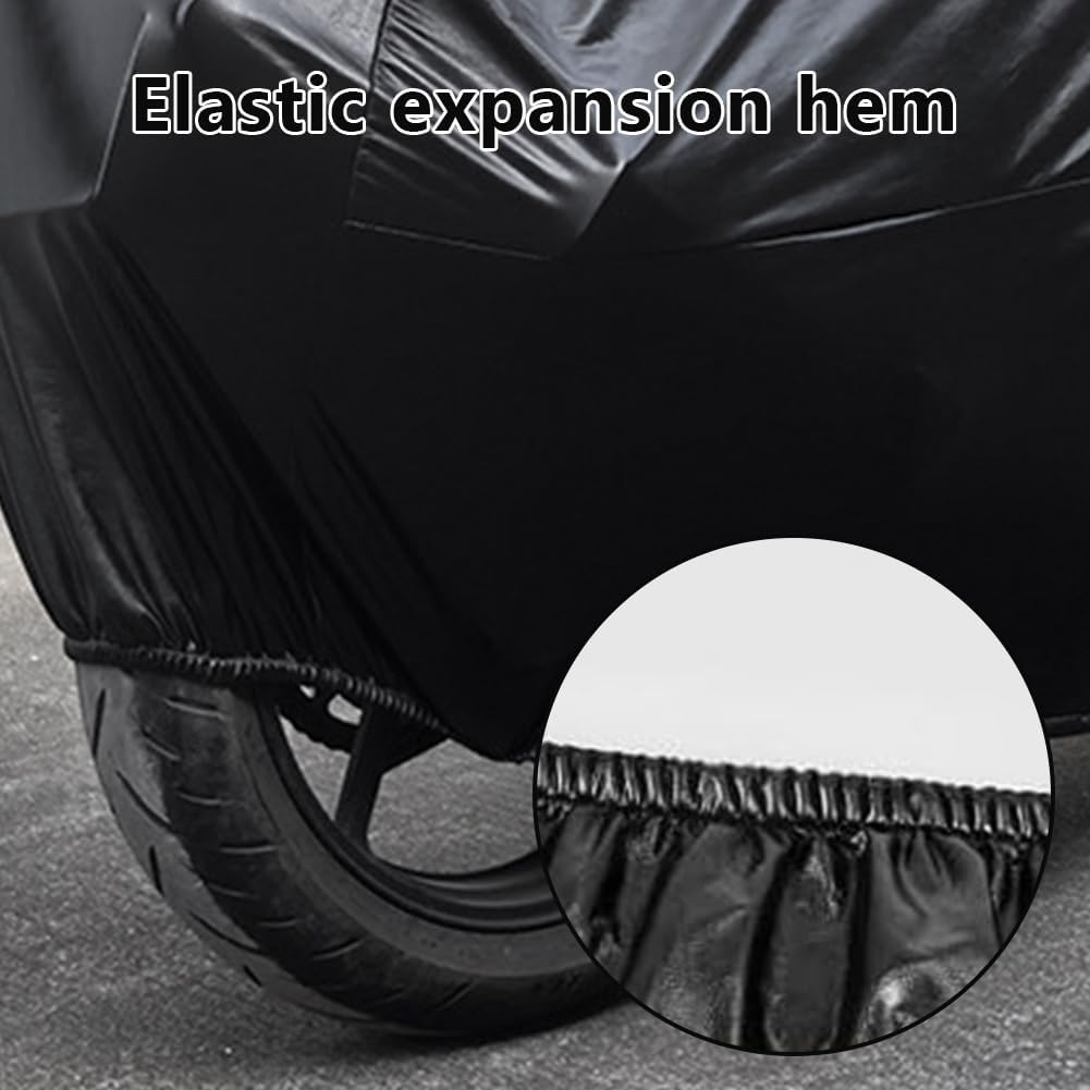 Motorcycle Cover Soft Stretch Waterproof Motor Cover Dustproof Durable Motorbike Cover for Indoor and Outdoor, 116 inches