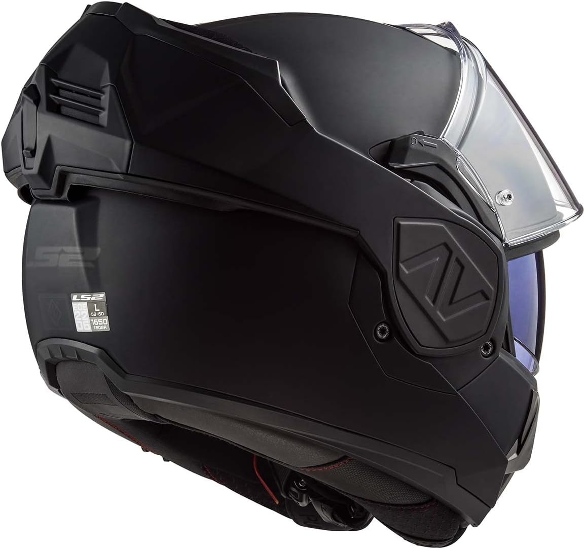 LS2 Helmets Advant Modular Helmet with Integrated Cardo 4X Bluetooth (Noir Matte Black - Small)
