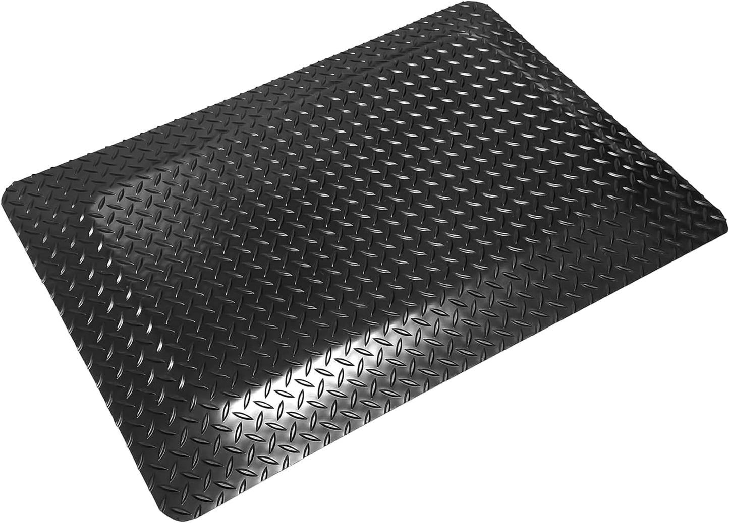Rhino Mats, American Classic Diamond Anti-Fatigue Mats, Industrial Ergonomic Comfort Standing Mat for Work, Home, Garage, Office, Kitchen or Anywhere (Black 9/16" Thick, 4 FT. x 7 FT.)