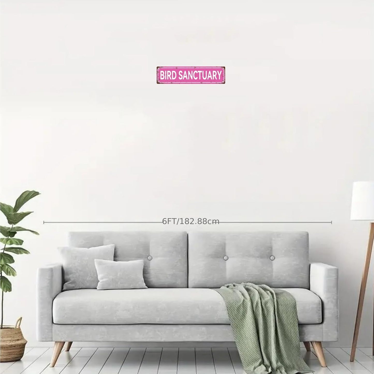 BIRD SANCTUARY Vintage Metal Tin Sign, Street Sign, Home Decor, Room Decor, Wall Decor, Bathroom Decor, Bar Decor, Cafe Decor, Garage Decor, 16 x 4 Inch