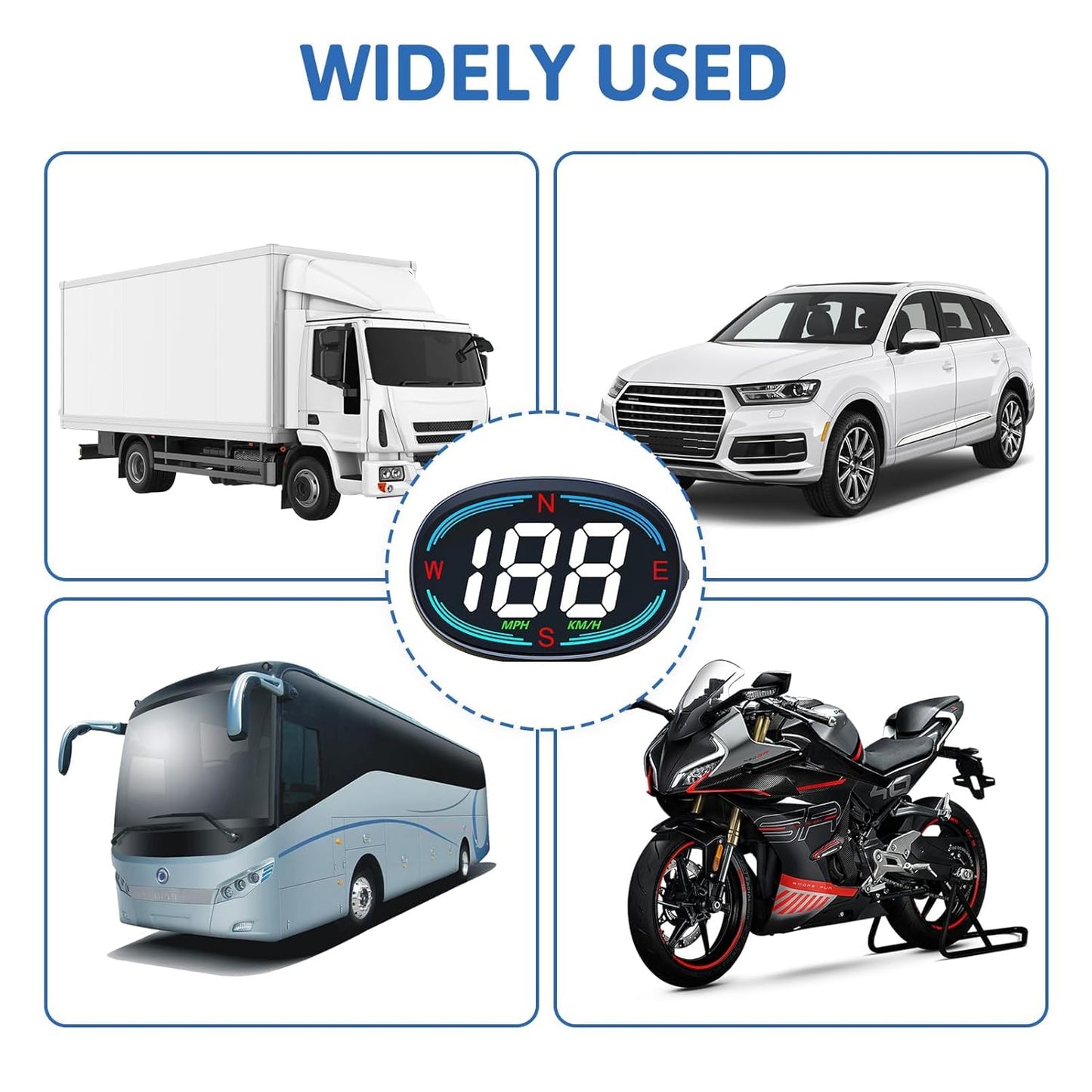 GPS Digital Speedometer for Car MPH, Universal HUD Speed Meter with LED Large Font Head Up Display Car Accessories with USB Cable Plug Play for Truck Motor SUV Golf Cart All Vehicles (H2 Speedometer)