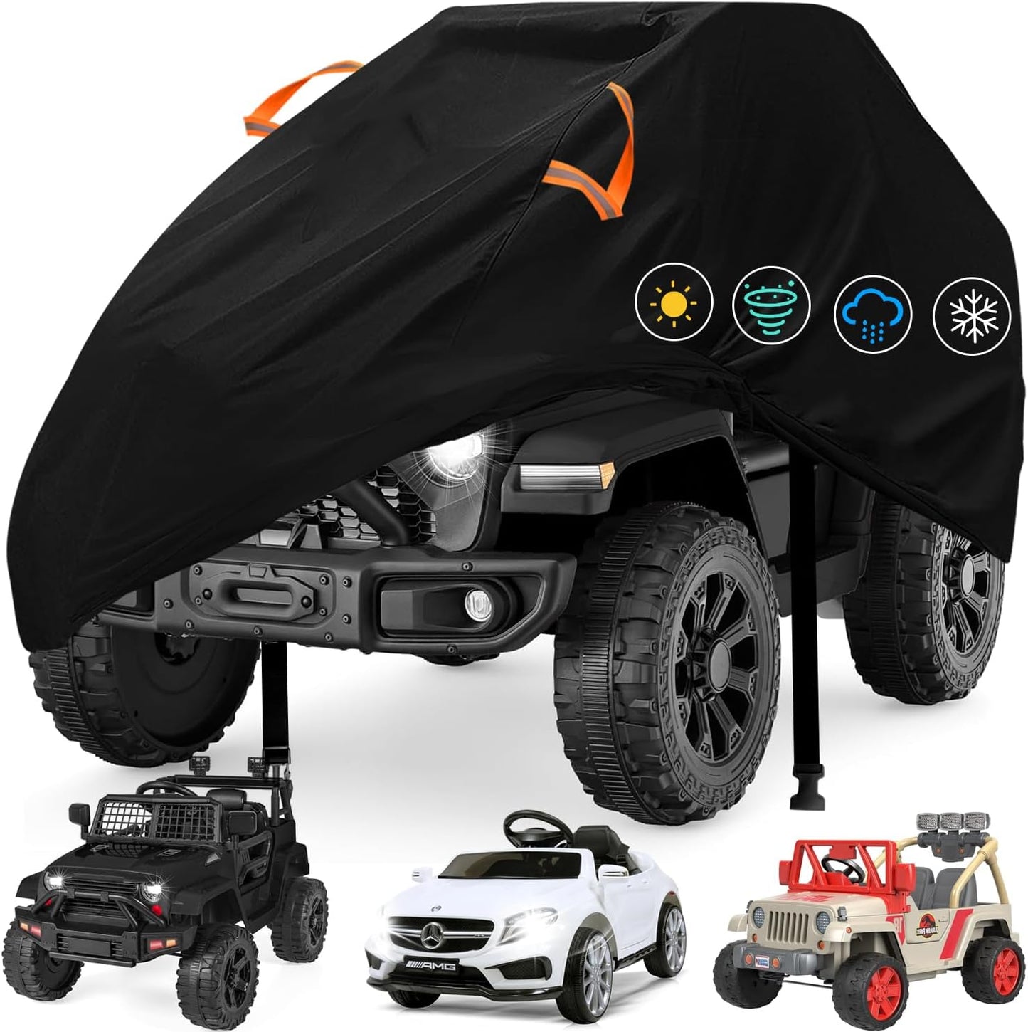 Kids Ride-On Toys Car Cover Waterproof,12/24V Powered Wheels Electric Battery Jeep Car Outdoor Protective Covers for Toddler Big Kids Children Tractor Truck Vehicle,All Weather Protection,55x33x32