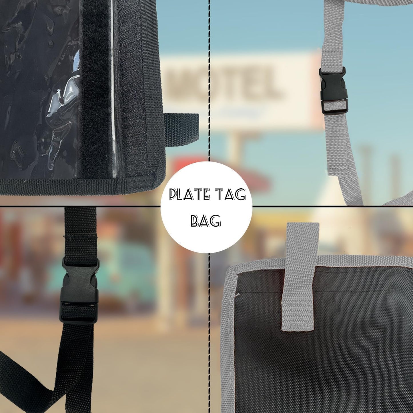 License Plate Holder with Hanging Strap, Test Drive Tag Bag, Dealer Plates License Frame Cover, for Car SUV Truck (Grey, 1)