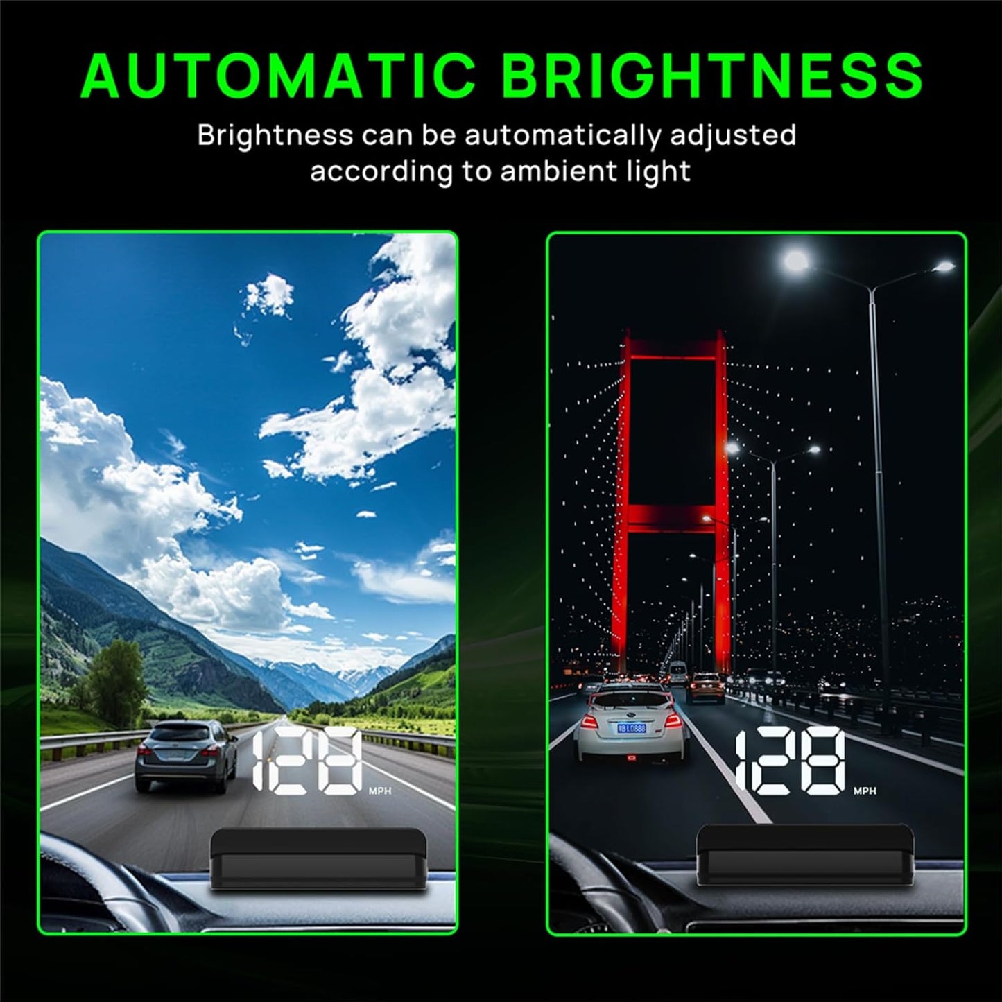 Heads up Display for Cars,Car HUD,Head up Display for Car,Digital GPS HUD Speedometer,USB Cable Plug and Play,Automatic Brightness Adjustment,Large Font Display (K1-White)